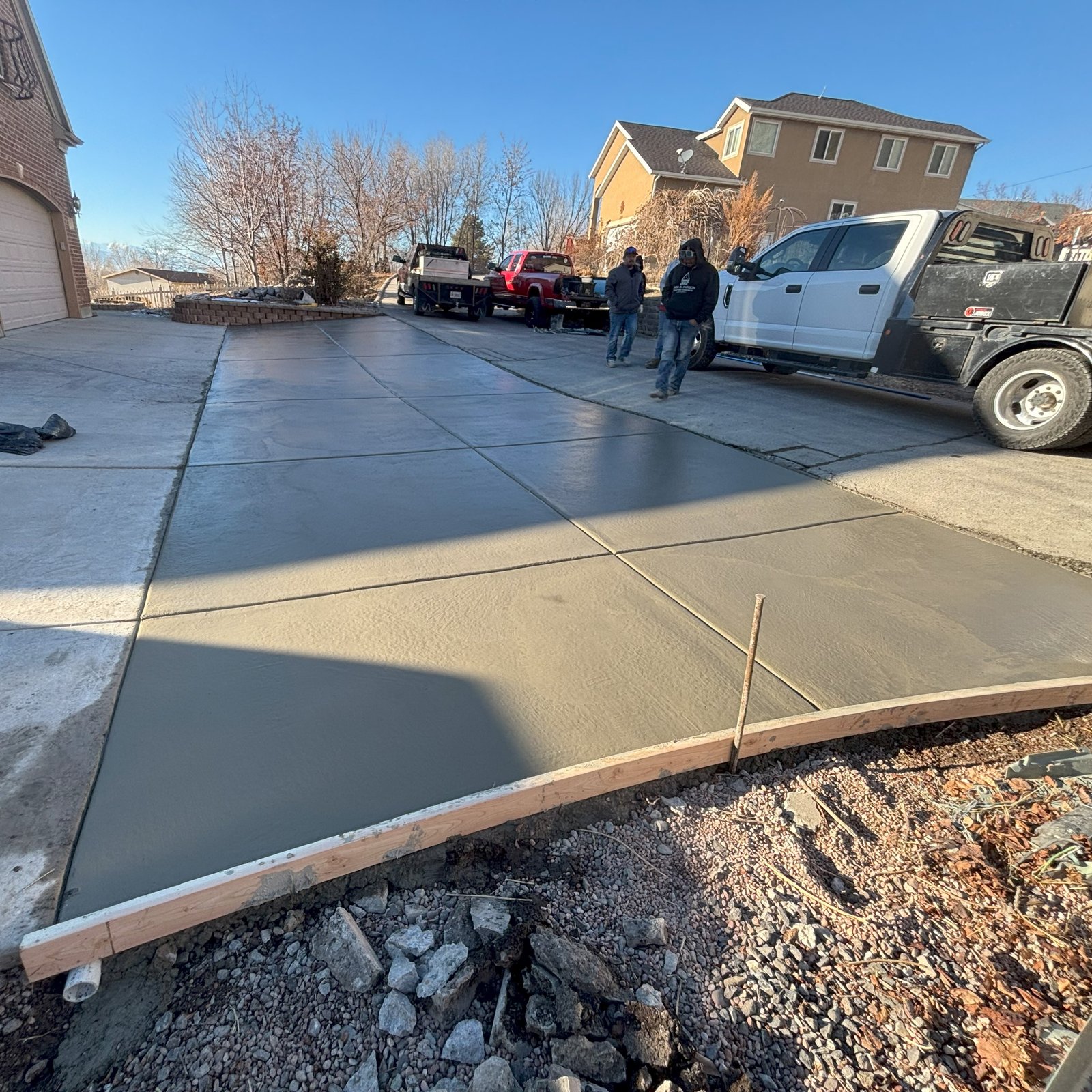 Finished concrete curb and gutter work on a Utah Valley residential project